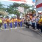 Kapolsek Moro Melepas Lomba Gerak Jalan Dalam Rangka HUT RI Ke – 79