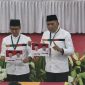 Pasangan ISROCK saat menghadiri pencabutan nomor urut di Gedung Nasional dan mendapat nomor urut 01.