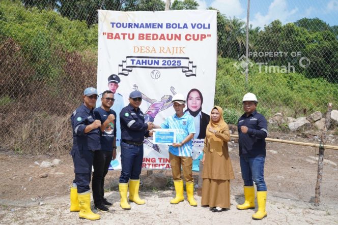 
 Dorong Semangat Olahraga Masyarakat, PT Timah Dukung Turnamen Voli Batu Bedaun Cup