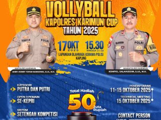 Open Tournament Volly Ball Kapolres Karimun Cup 2025 Resmi Di Gelar