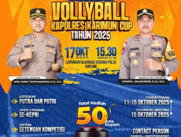 Open Tournament Volly Ball Kapolres Karimun Cup 2025 Resmi Di Gelar